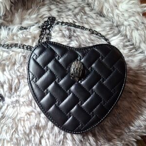Heart-Shaped Quilted Black Bag